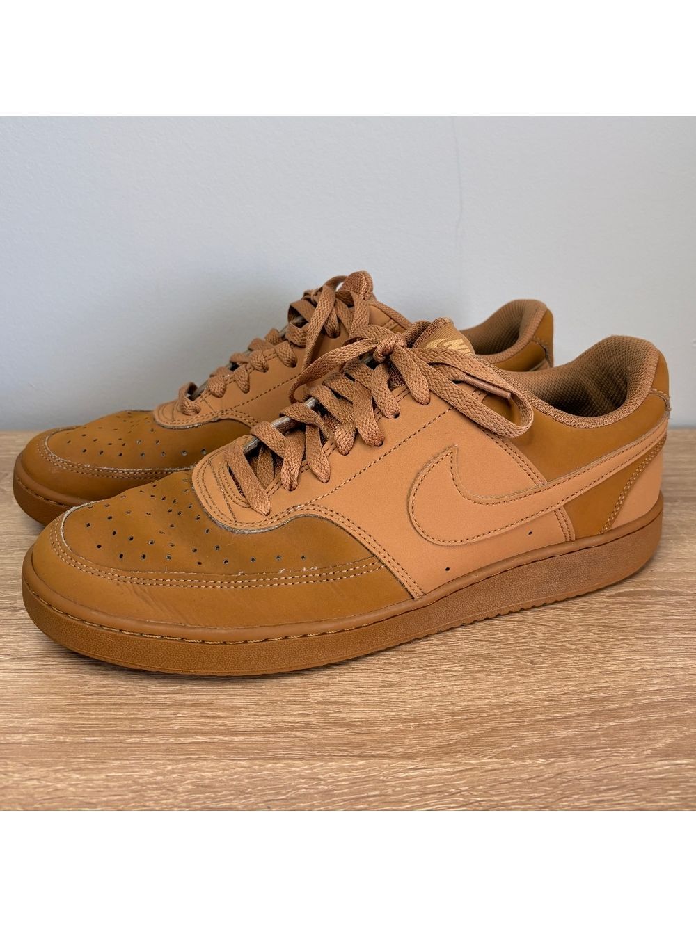 Nike Court Vision Low 'Flax Twine' Mens Tan/Brown Low-top Sneakers Size 10.5